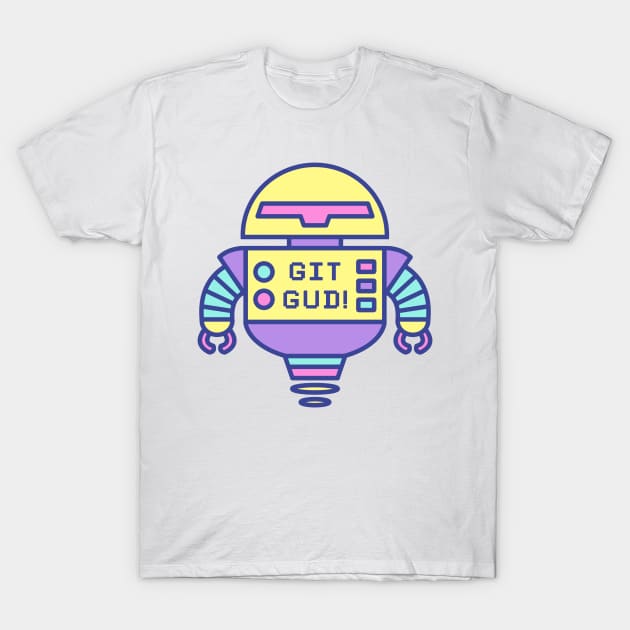 GIT GUD pastel robot T-Shirt by Red_Flare_Art